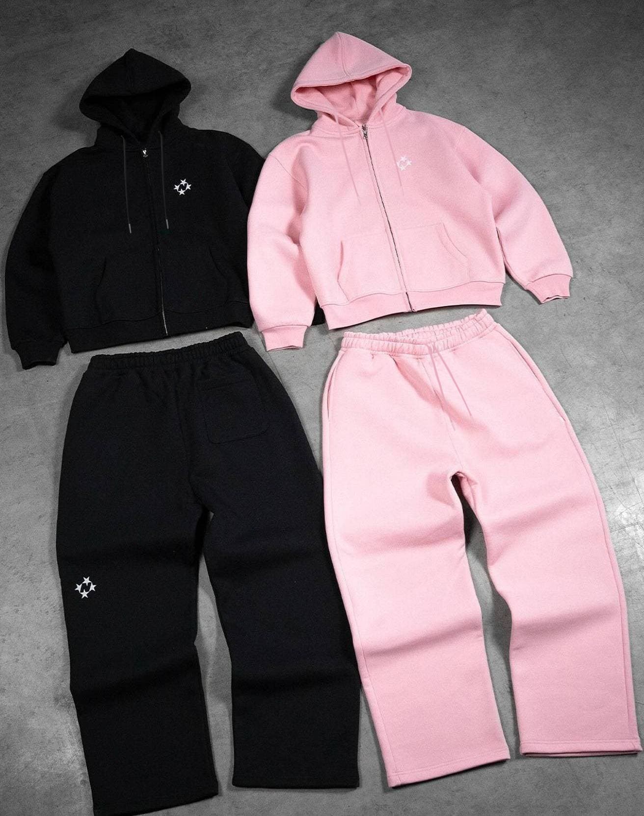 Men's Clothing Trendy Streetwear Y2K2026 Trendy Embroidered And Printed Sweatshirt Set - Street Style