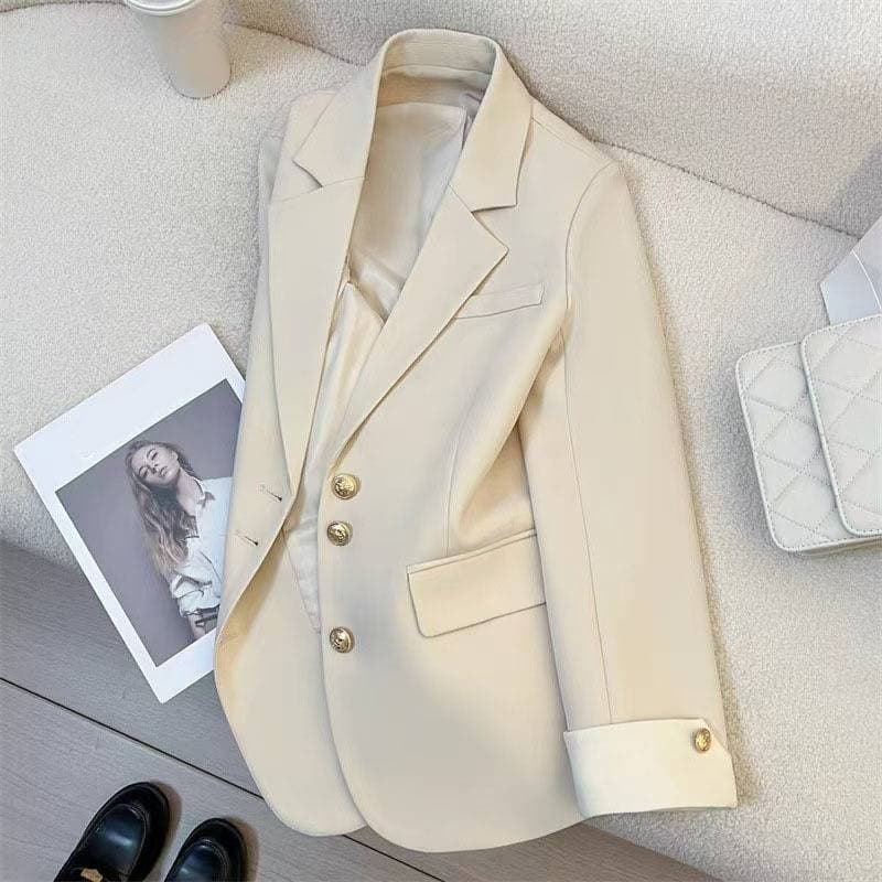 Spring Women's Blazer – Slim Fit Office Jacket, Casual Chic Small Suit Coat For Women (Red/Blue/Black/Cream/Grey)