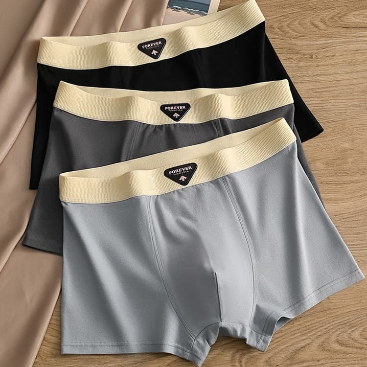 Men's Comfortable Cotton Underwear, Classic Color Block & Solid Color, Trendy, Soft And Breathable Briefs For Teenagers Daily Wear