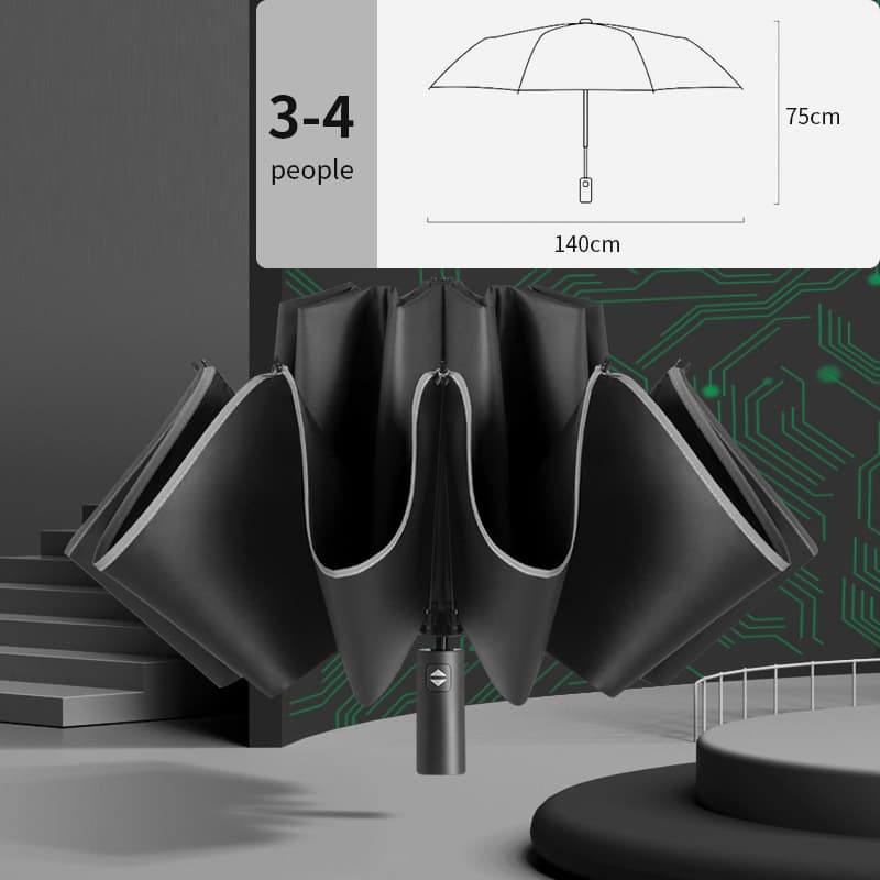 140cm Business Umbrella - Reflective Windproof Canopy