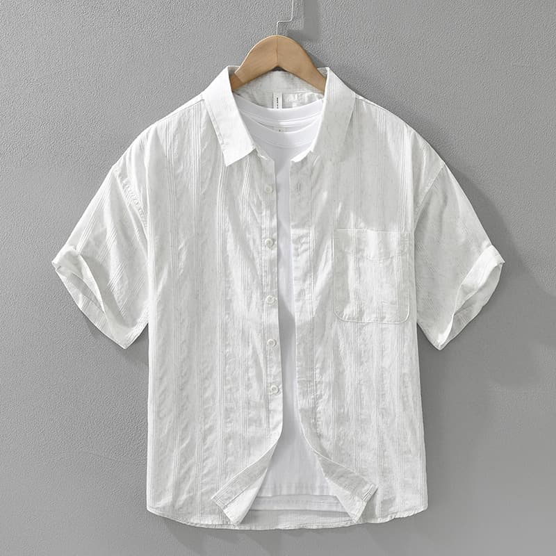 Simple And Fresh Short Sleeved Shirt, Fashionable And Versatile, Artistic And Casual Loose Top, Men's Clothing