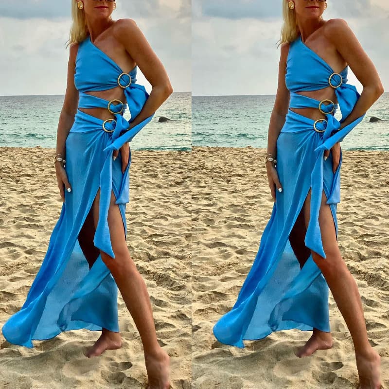 Women's Clothing summer sexy strap irregular sleeveless dress