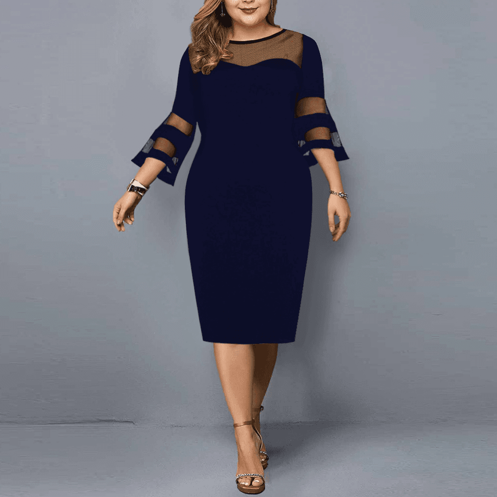 Women's Clothing new mesh splicing large size women's dress hip skirt real shot