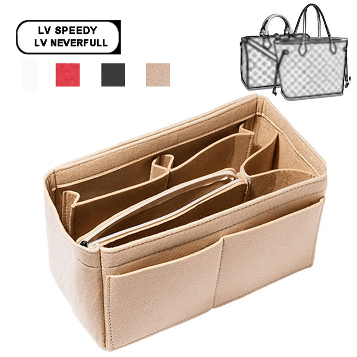 Bag Inserts Suitable For The Speedy Neverfull Handbag With A Felt Inner Liner For Separate Storage And Organizing The Bag Within The Bag
