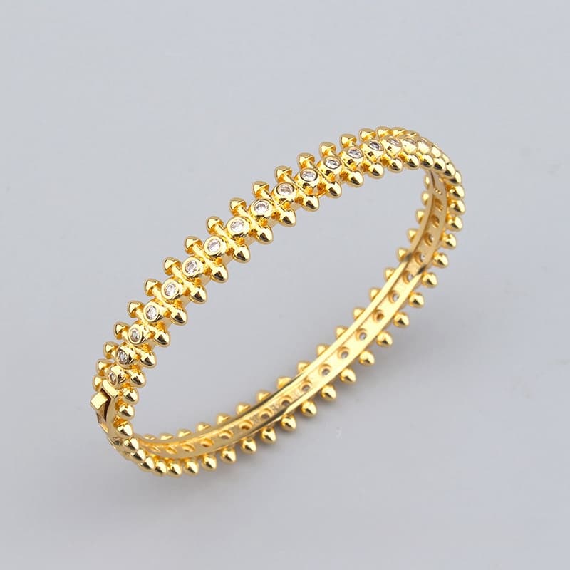 Bracelet classique en Zircon pour femmes, ensemble de balles Liuding, pyramide de diamants, avec or Rose, Bracelet de luxe léger