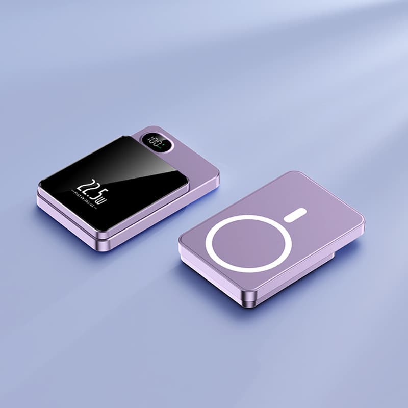 Batterie externe magnétique sans fil à charge rapide, ultra fine, portable, 20 000 mAh