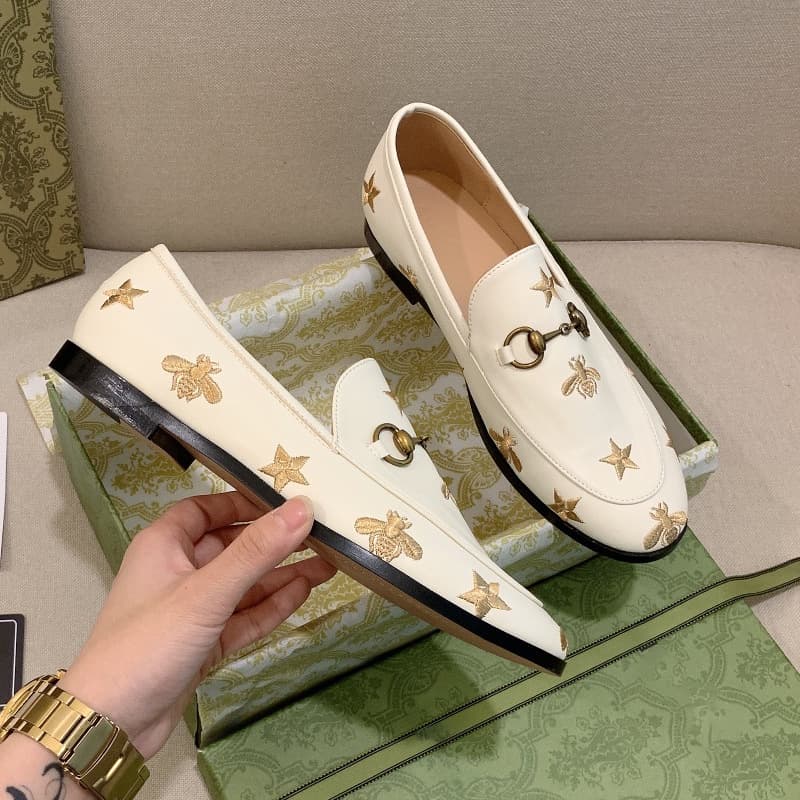 Mocassins en cuir avec boucle en fer à cheval en métal pour chaussures pour femmes, pas décontracté, personne paresseuse, semelle plate, double G