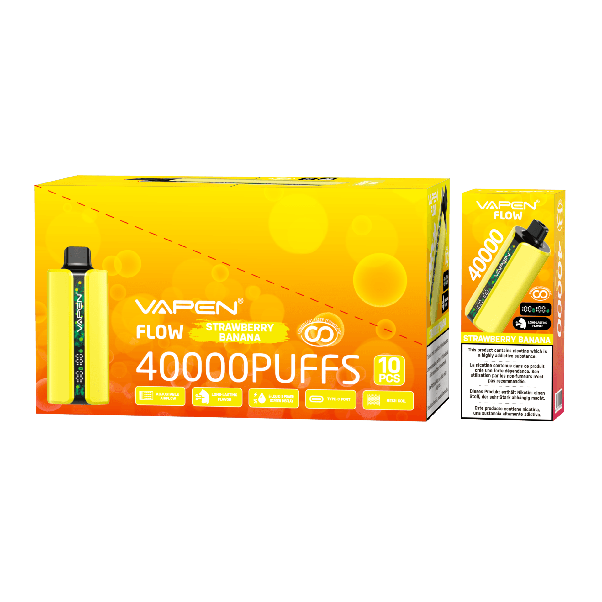 10pcs Vapen Flow 40000 Puffs Stylo Vape Jetable E-cig Mesh PRO Saveurs 40K 30K 50K Vapes Bar Elf Cigarette Électronique TECHNOLOGIE DE GOÛT CONSTAN