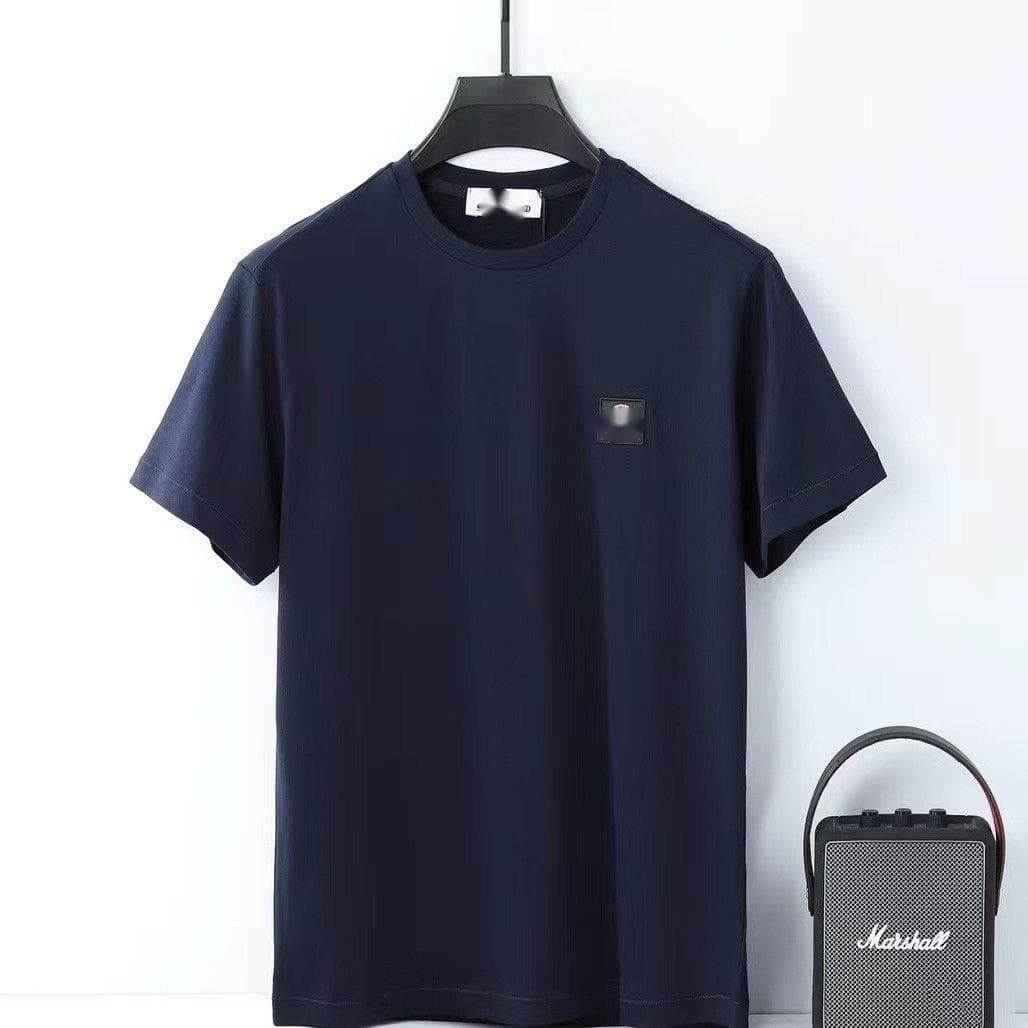 Short Sleeve Summer Embroidered Round Neck T-Shirt Casual Unisex Trendy Loose Versatile Top