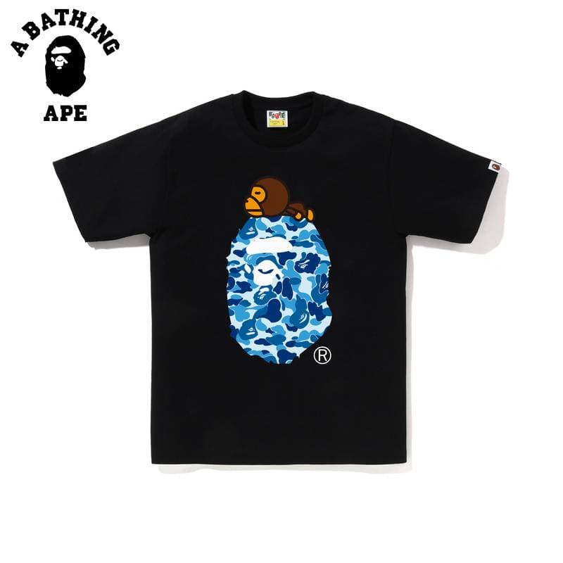 T-shirt à manches courtes pour homme avec imprimé gorille et camouflage A BATHING APE