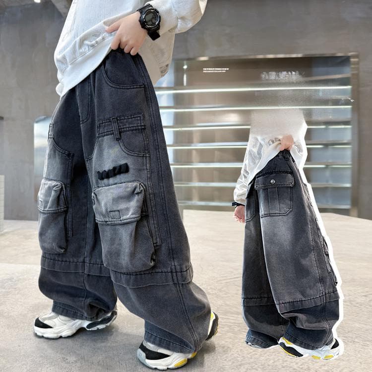 Jeans extensibles pour garçons et filles - Pantalons décontractés confortables et élégants avec taille élastique (120-170 cm, plusieurs couleurs)