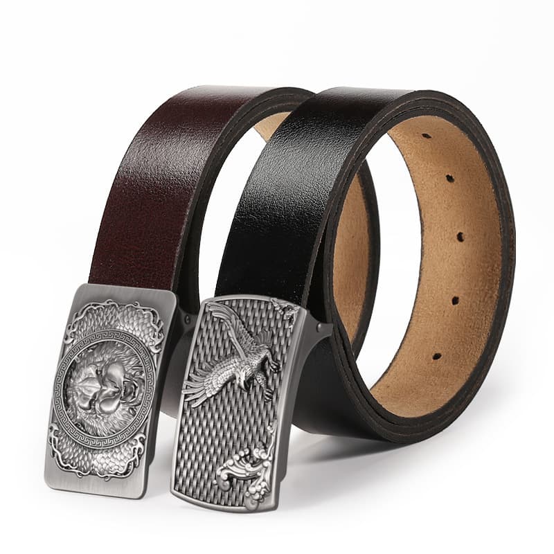 Men's Belts Men's Belt TPU Inner Buckle Trouser Belt Punched Belt Trendy Smooth Buckle Trouser Belt Men