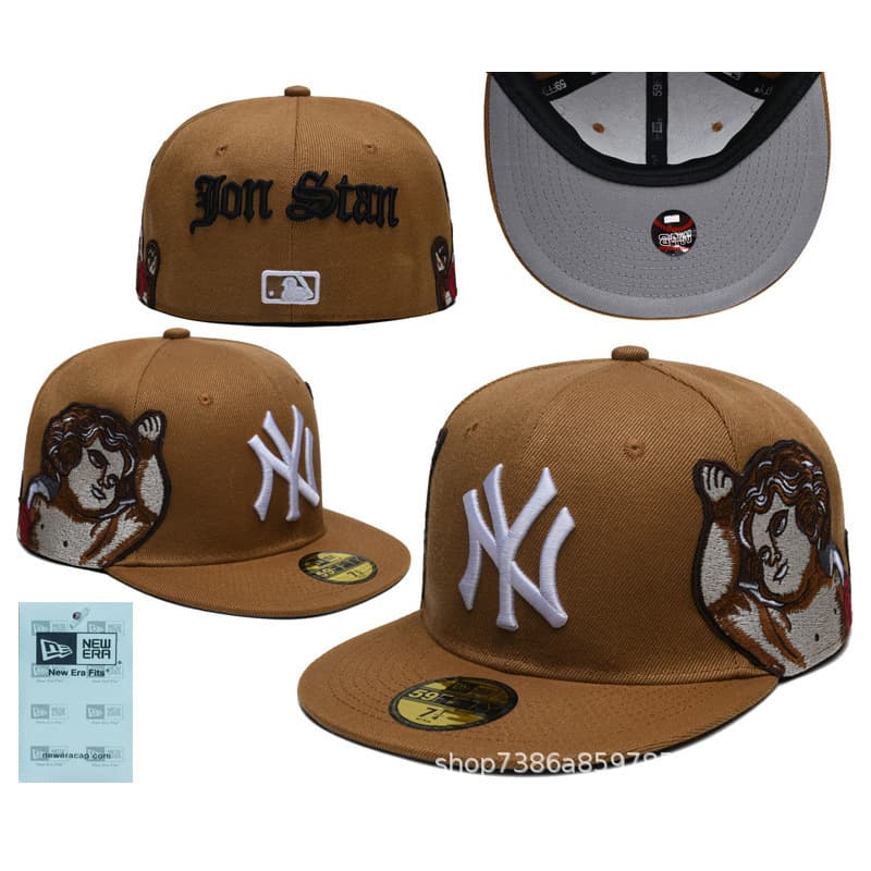 Casquette brodée d'ange, non ajustable, style décontracté, collection Yankees de New York, Los Angeles, en vente en gros.