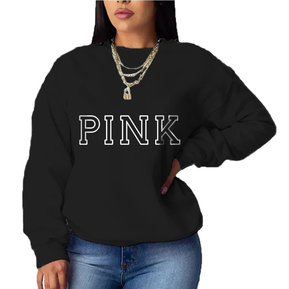 Women's printed headless casual loose long-sleeved hoodie
