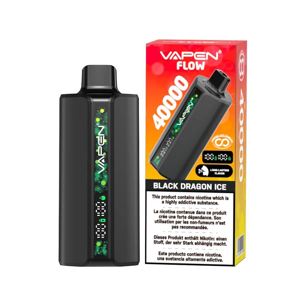 1 stylo vape jetable Vapen Flow 40 000 bouffées | Cigarette électronique fruitée 40 000 bouffées avec affichage numérique, vape longue durée