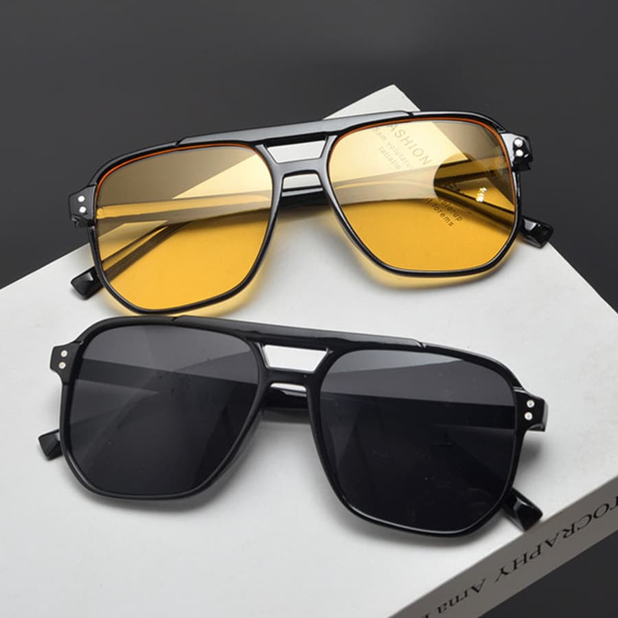 Framed Sunglasses Uv Protection Women's Vintage Ocean Piece Twin-beam Rice Nail Aviator Sunglasses
