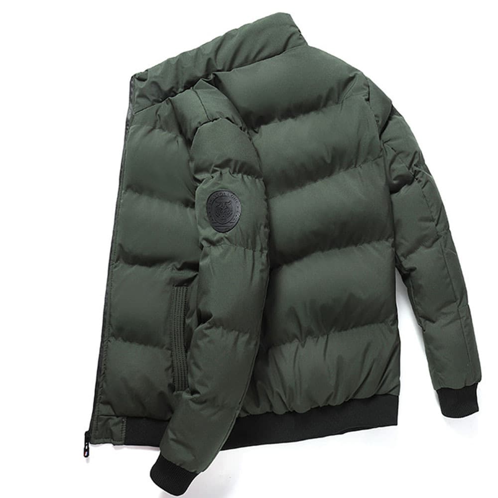 Men's Clothing winter stand collar men's cotton coat thick warm cotton coat trendy men's short solid color cotton coat