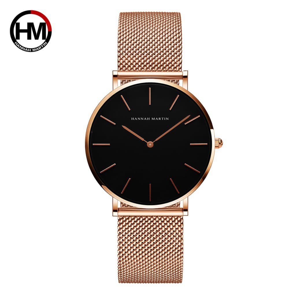 Women's Watches Japanese Movement Steel Chain Waterproof Watch Light Luxury Minimalist Style Steel Mesh Belt Slim Watch