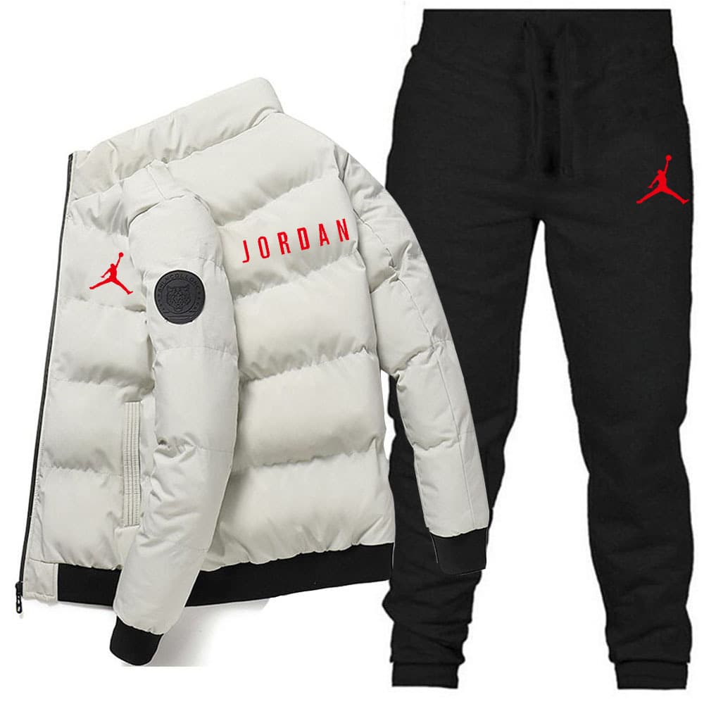 Nouveaux hommes coton veste + pantalon couleur unie imprimé ensemble de sport décontracté