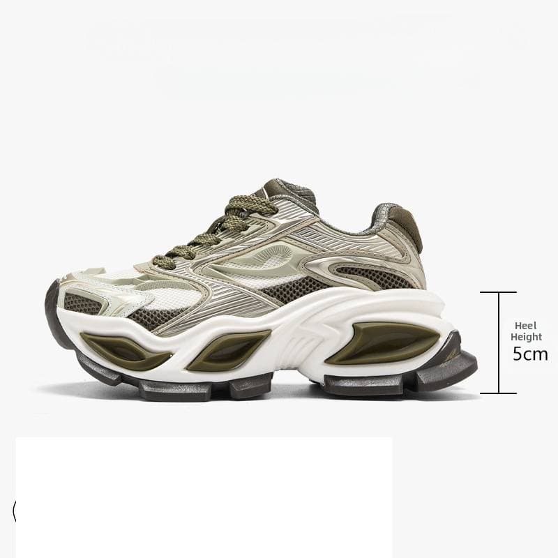 Baskets montantes à semelle épaisse pour femmes, style œil de chat, chaussures de sport décontractées rehaussantes, chaussures de course pour ho