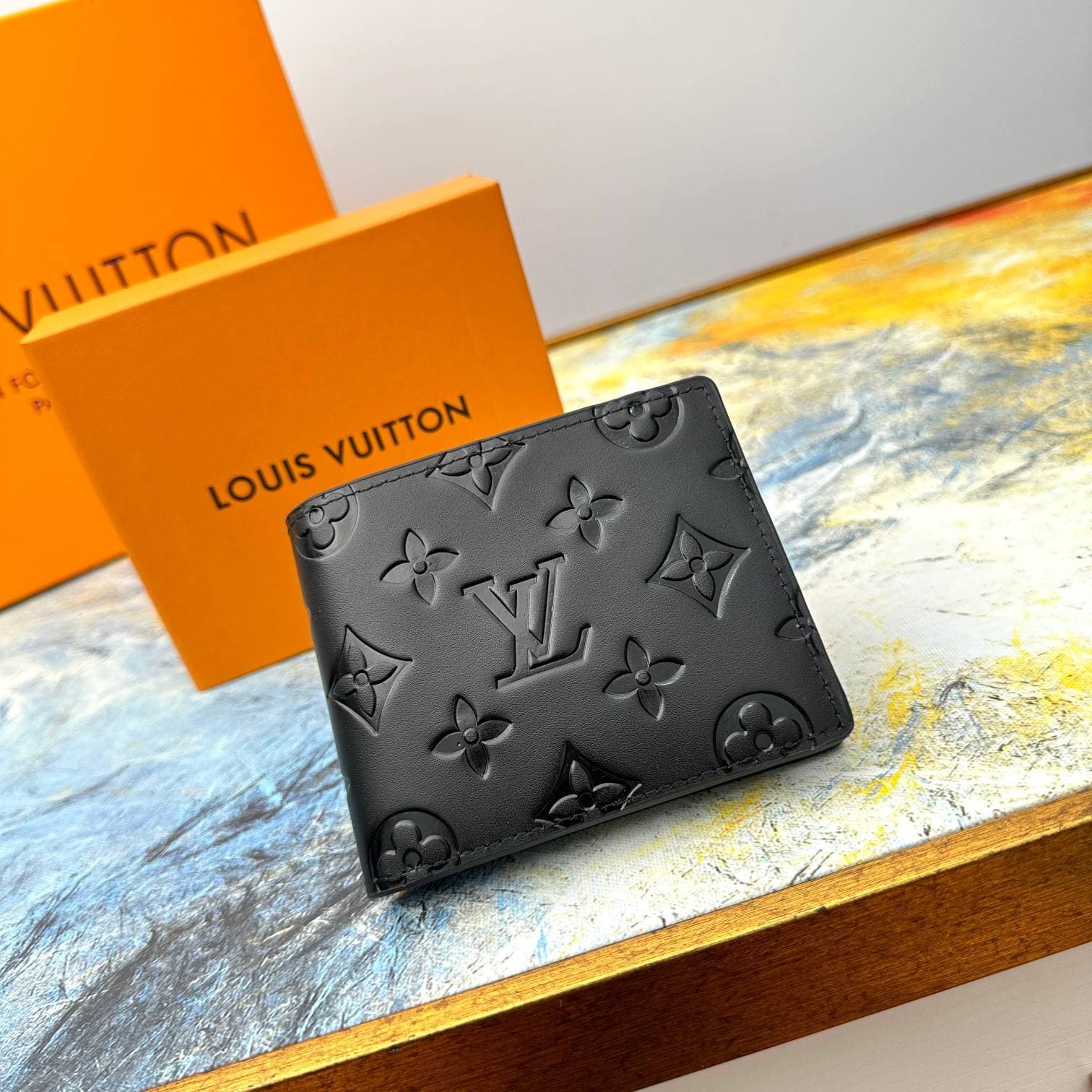 Portefeuille en cuir véritable L's Fashion luxe Couture portefeuille #60895