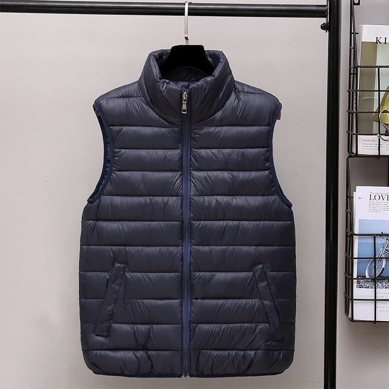 Men's Clothing sleeveless down cotton vest autumn and winter outerwear Korean style trendy waistcoat slim fit thickened stand collar oversized jacket