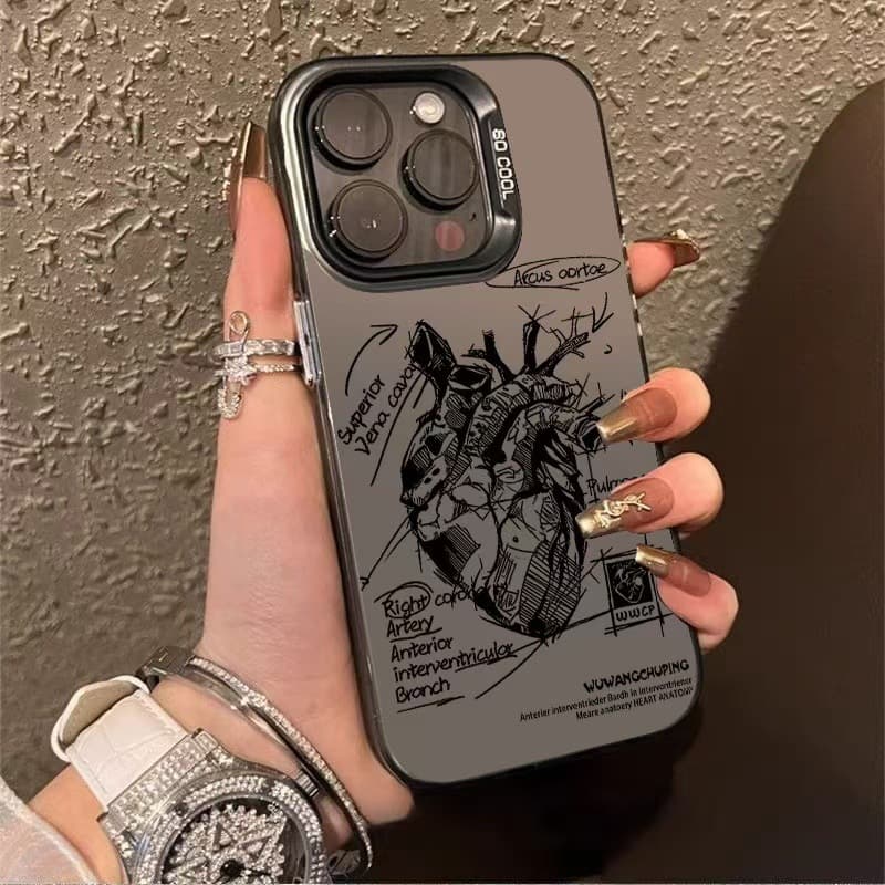 New Trendy Brand Heart Compatible 17 Case 16 Max/15 Shockproof 14 Pro 13/12 X