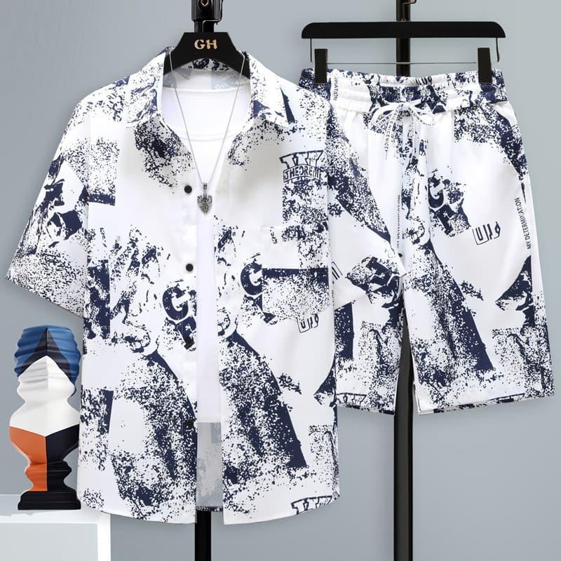 Vêtements pour hommes [UrbanEdge] Ensemble à manches courtes pour homme – Style urbain | Coupe décontractée