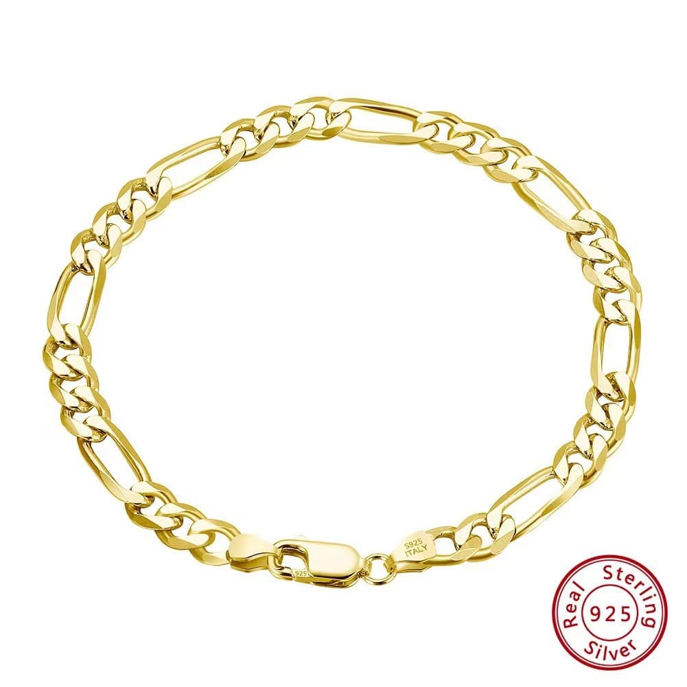 Unisex Jewelry Fashion Level Popular S925 Sterling Silver Bracelet Figaro Bracelet Hip Hop Mother And Child Chain Personality Factory Direct
