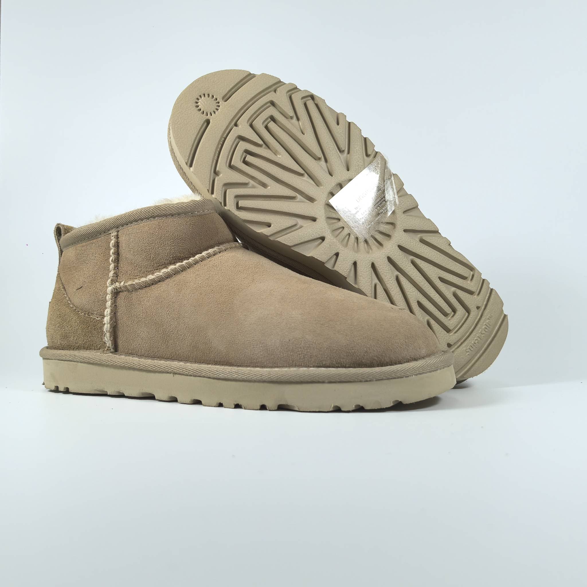 Bottes de neige classiques ultra mini de créateur, bottes à plateforme courtes pour femmes et hommes, bottes en fourrure Tasman Tazz, marron, sable