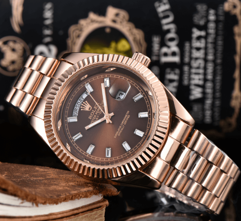 Montre de luxe pour homme, bracelet en acier, style business, double date, collection Executive.