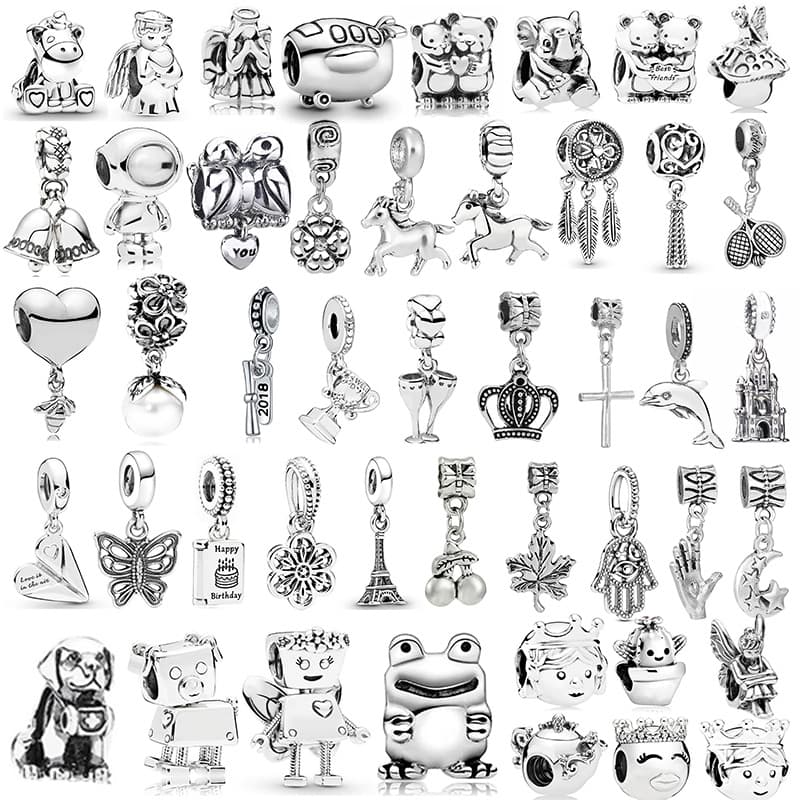 Classic Love & Puppy Charm Bracelet Kit - Alloy Large Hole Beads DIY Jewelry For Teens And Kids