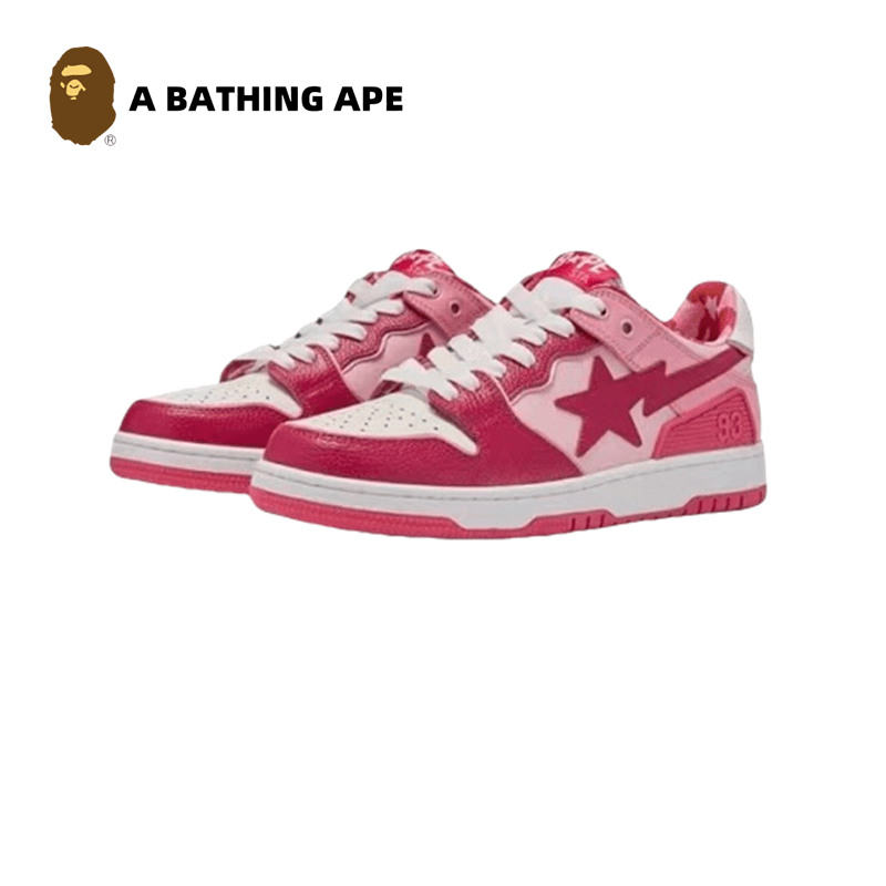 A BATHING-APE Bape-STA SK8 DUNK NO.93 Classic Low Help Flash Star Contrast Fashion Board Shoes Casual Skateboarding Shoes Unisex