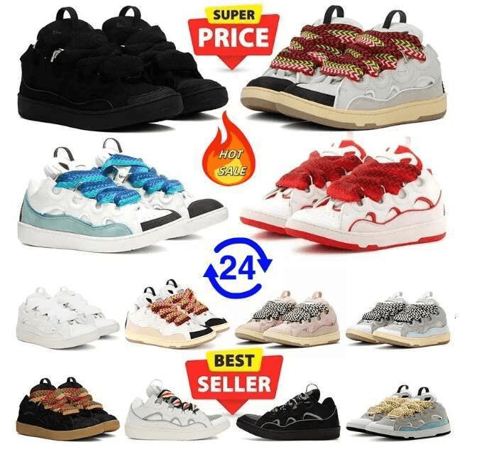 With Box Designer Curb Shoes Sneakers For Men Women Black Mens Womens Trainers Plate-forme Casual Chaussure Platform
