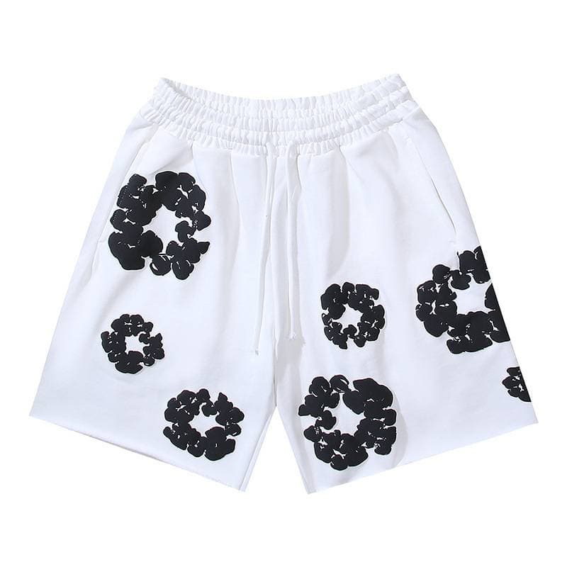 Shorts pour hommes, tendance été 2025, shorts décontractés en coton imprimé mousse