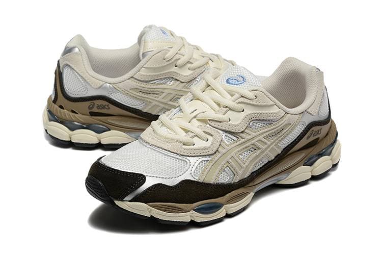 Chaussures de soutien de la voûte plantaire pour femmes, style rétro, amortissantes, bleu marine et beige, antidérapantes.