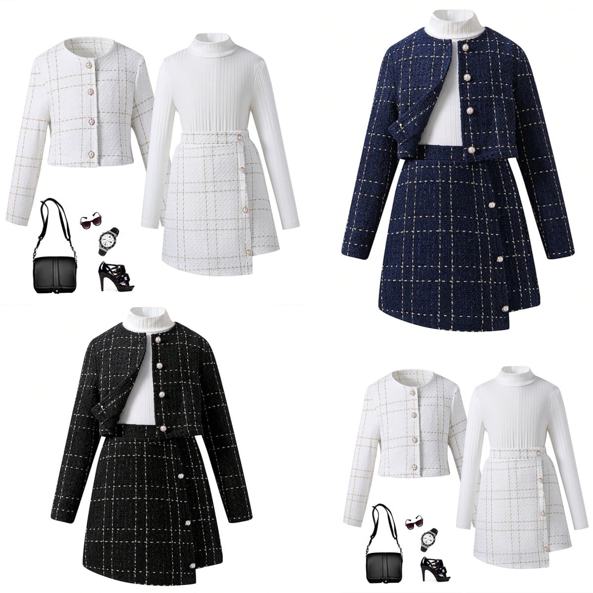 Kid's Clothing Irregular Skirt Girls Three Piece Suit Children's Clothing