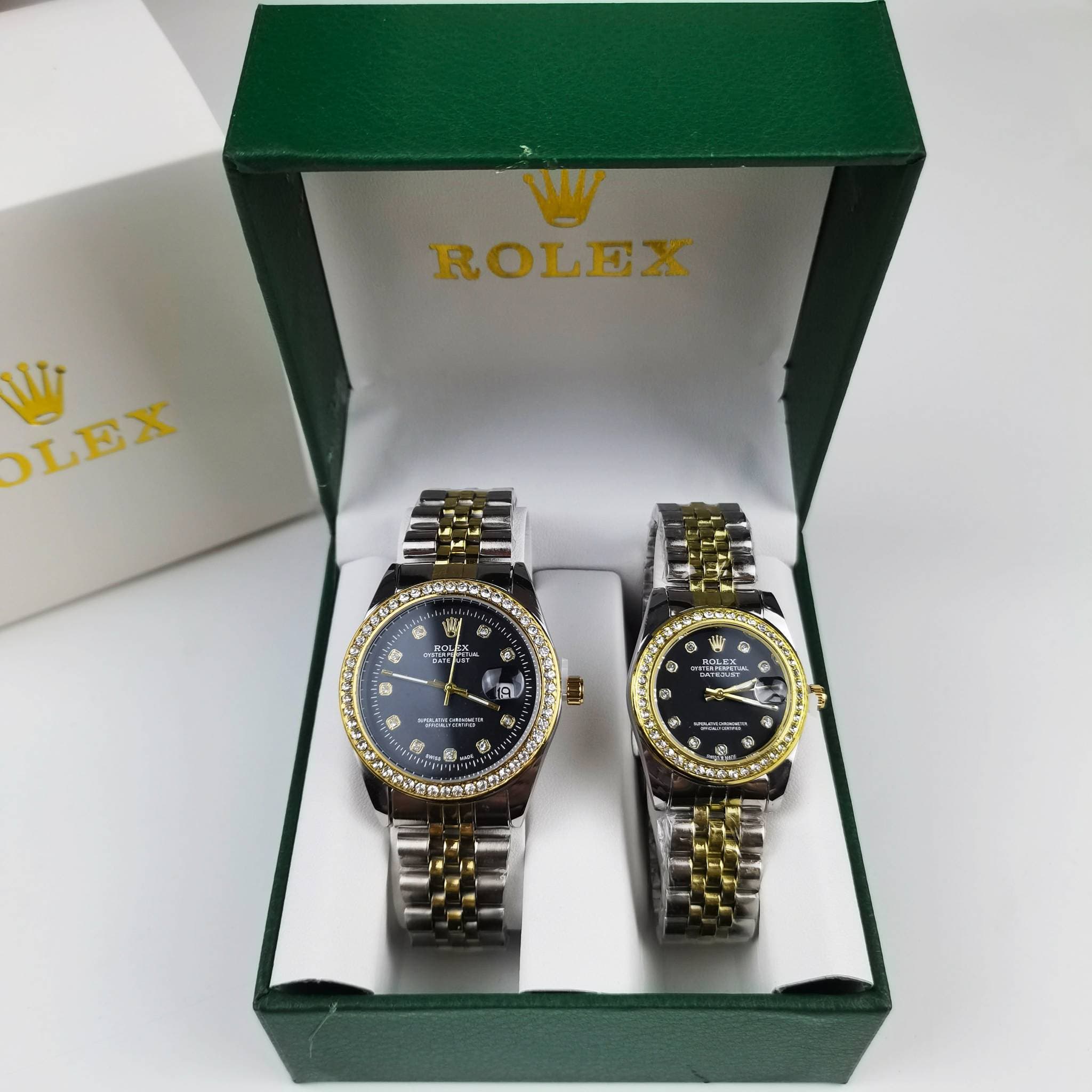 Série Submariner avec cadran calendrier bracelet en acier inoxydable entièrement en métal cadeau quotidien pour cent couples hommes femmes ensembl