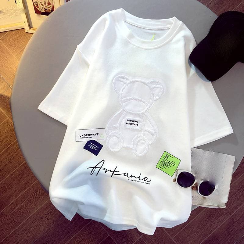 Women's Clothing Versatile Casual Tops Summer Loose Plus Size Medium And Long Short Sleeved T Shirt