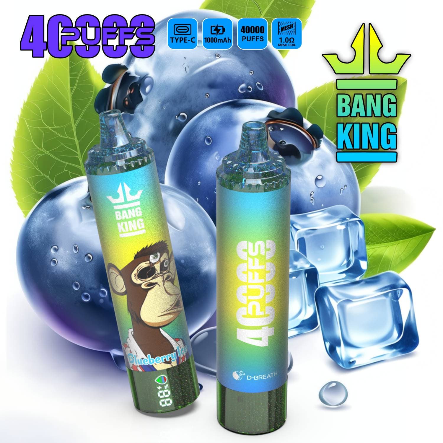 Cigarettes électroniques jetables BANG KING 40K PUFFS grande capacité et multi-saveurs,