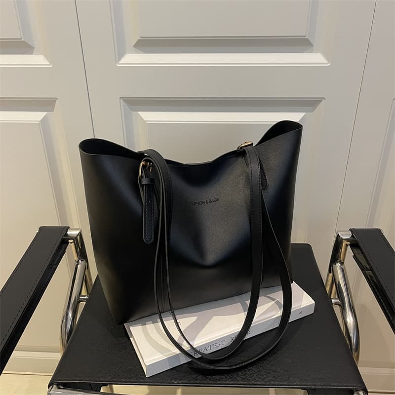 Solid Color Versatile Underarm For Women 2025 New High-End PU Large Capacity Tote Fashion Commuter Shoulder Bag