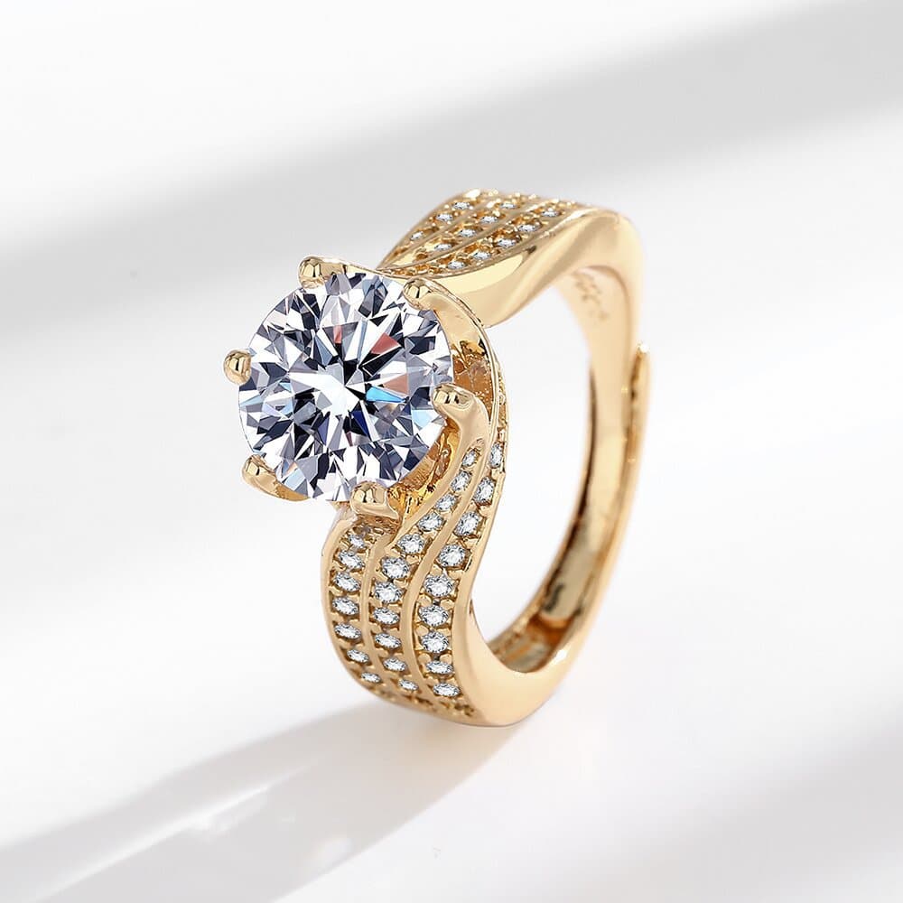 Live Streaming Light Luxury Three Carat Super Sparkling Hearts Eight Arrows Zircon for Women with High Grade Sense Open