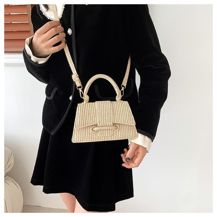 Women's Bags Urban Simple Solid Color Striped Bag Women's Bag Winter New High Quality Crossbody Shoulder Handbag