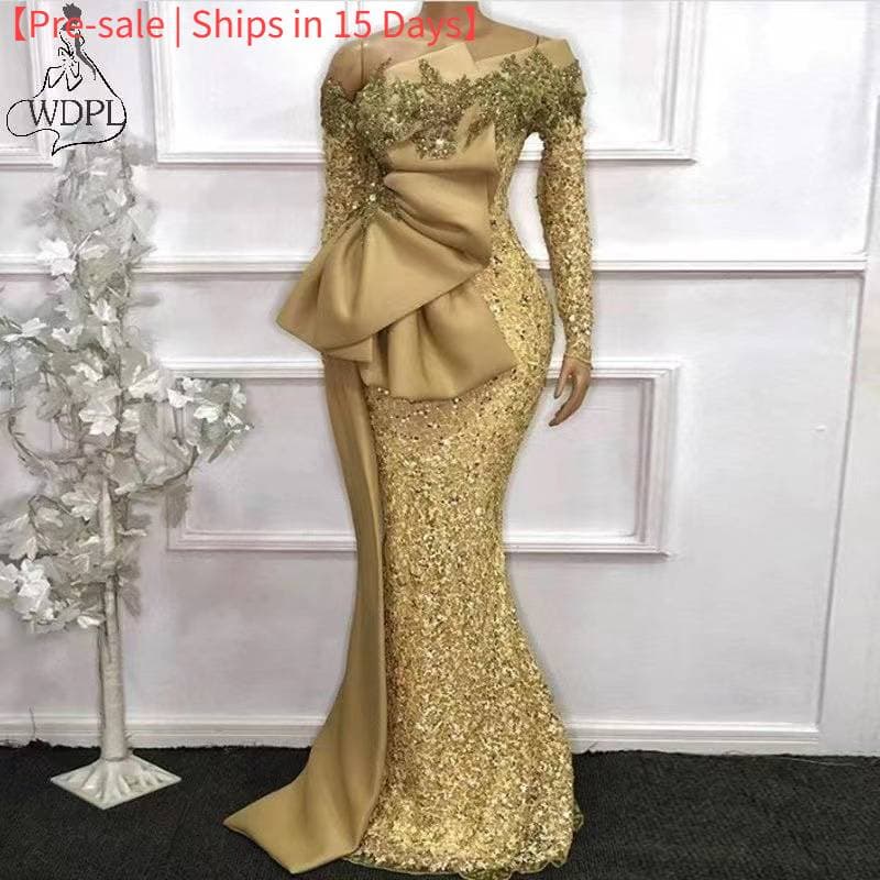 【Pre-sale | Ships In 15 Days】Women's Clothing New Sexy V Fashion Single Sleeve Evening Dress