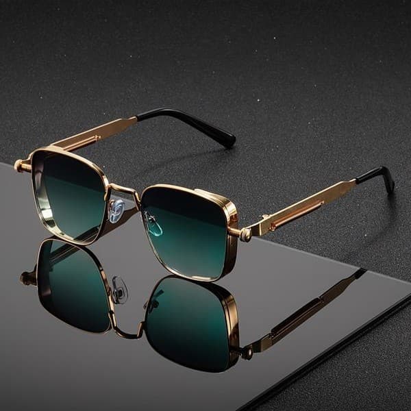 Men's Sunglasses Square Steampunk Metal Men's Sunglasses Fashionable Unique