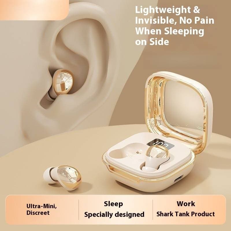 Invisible Wireless Earbuds, Ultra-Small & Pain-Free Bluetooth Earphones For Sleep & Work, Mini Noise Cancelling, 100H Playtime, Fast Type-C Charging