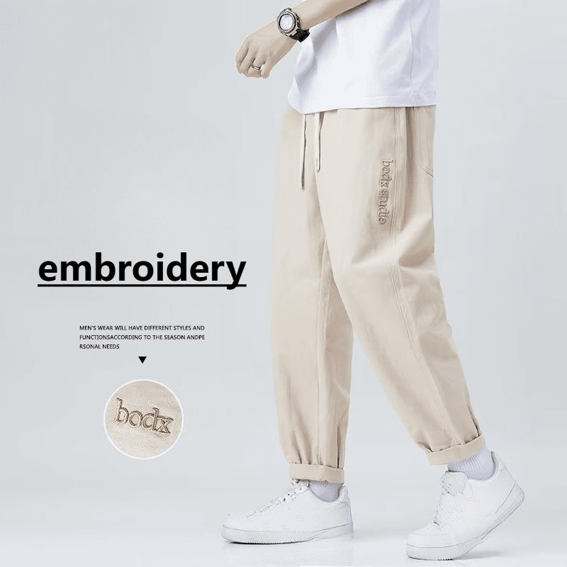 Men's Clothing Fashion Loose Large Size Casual Pants Men Summer New Style Trendy Letter Embroidery Straight Pants Boys Harem Pants