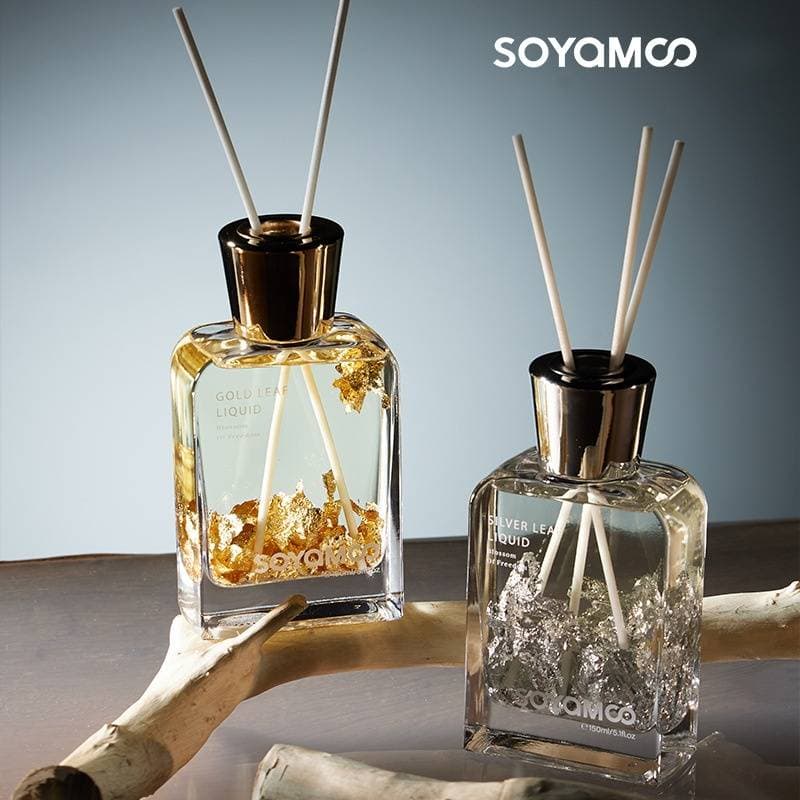 Gold Leaf Reed Diffuser – Flameless Aromatherapy Home Fragrance, French Bouquet & Wind Chime Scents, Elegant 150ml Glass Bottle For Gifting & Decor​