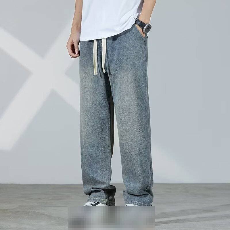 Men's Classic Straight Leg Jeans - High Street Vintage Style Casual Denim Pants For All Seasons