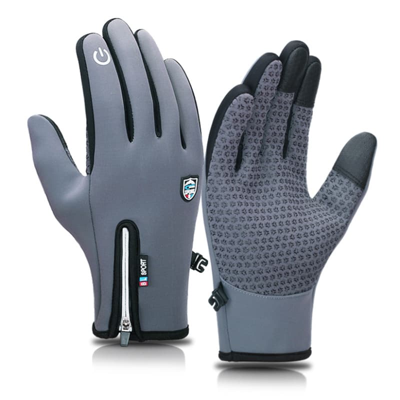 Unisex Outdoor waterproof gloves Ski touch screen winter men's and women's windproof fleece zipper full finger riding warm gloves